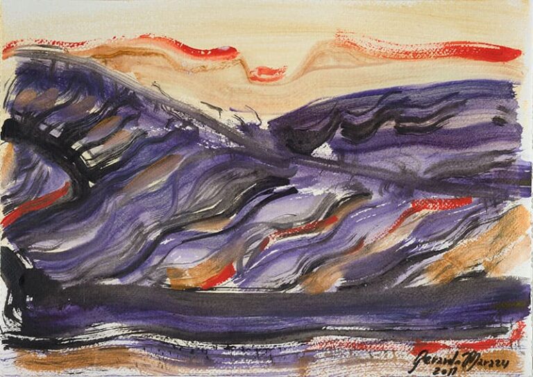 Terrazze schiena di Drago, acrilico su carta di amalfi, cm35x50, Gerardo Marazzi