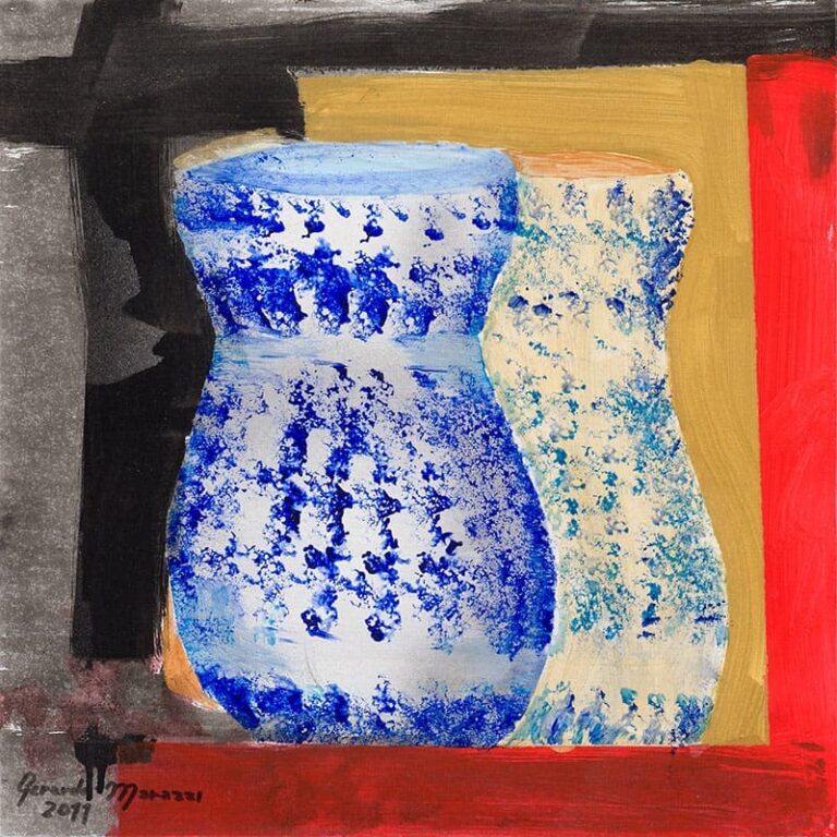 Vaso, acrilico su tela, cm50x50, Gerardo Marazzi